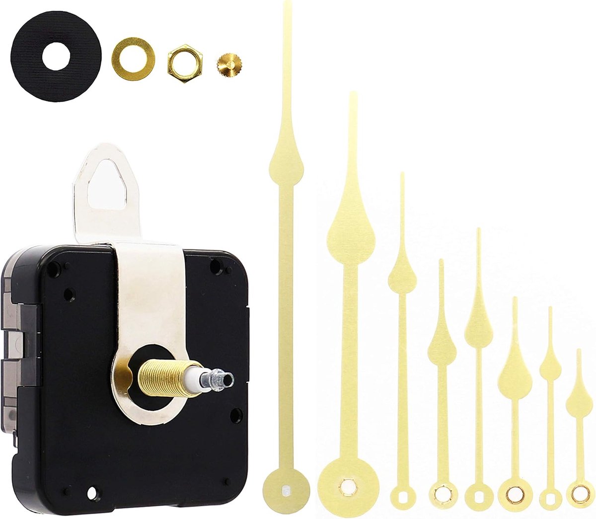 Klok uurwerk - Klok reparatie set - Klokken maken - Lange as - 22 inch kast - Goud