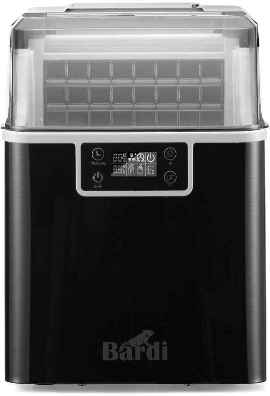 Bardi 3,2L Deluxe IJsblokjesmachine - Vierkante IJsblokmaker - LCD Display - 20Kg/24 uur. inclusief Thermosbeker en IJsschep - ZWART van Merkloos — afbeelding 3
