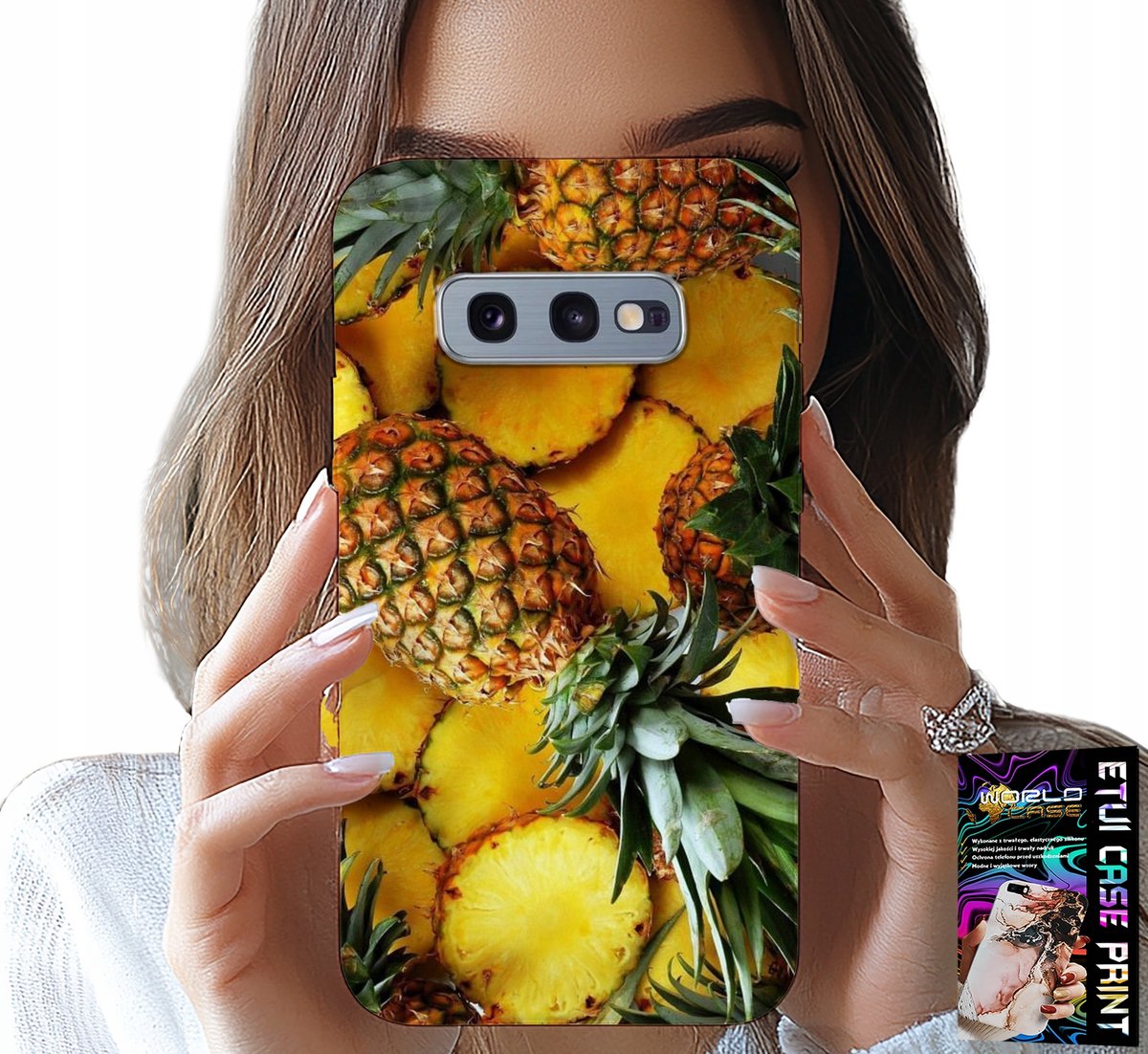 HOESJE VOOR SAMSUNG GALAXY S10E - ANANAS FRUIT HOESJE + FILM