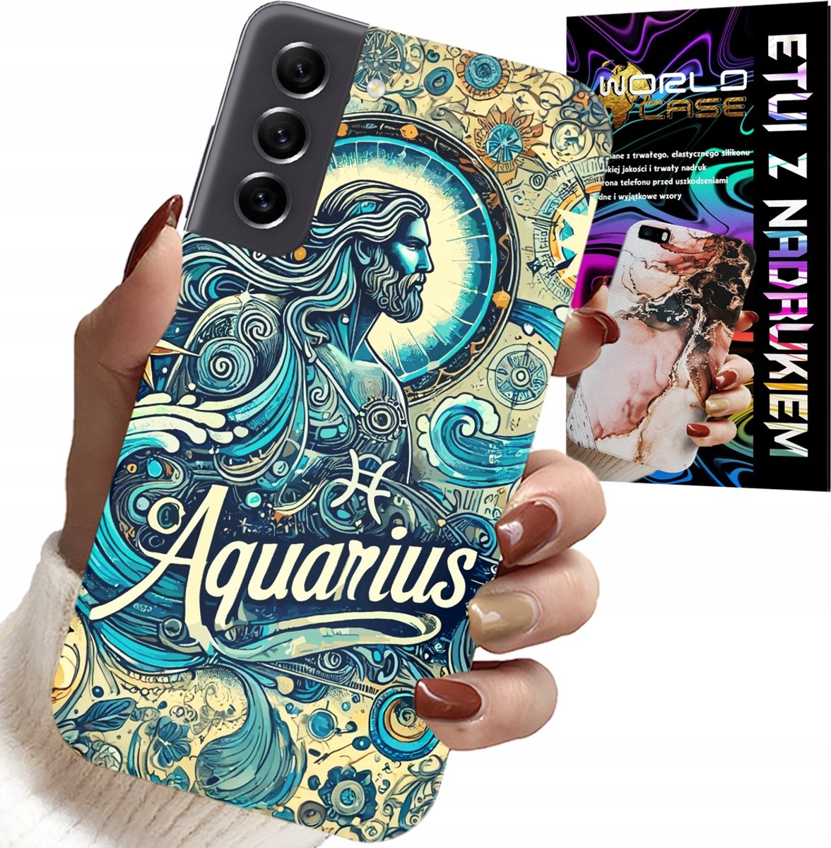 HOESJE VOOR SAMSUNG GALAXY S21 - STERRENBEELD, WATERMAN, ACHTERKANT