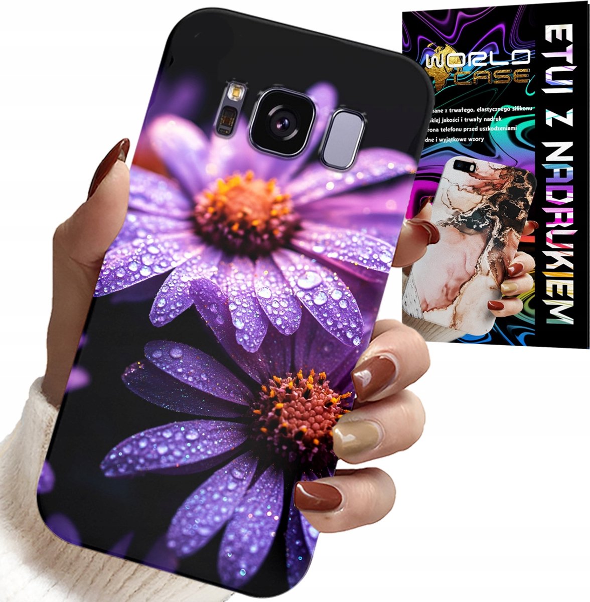 HOESJE VOOR SAMSUNG GALAXY S8 - ROZE MADELIEFJES