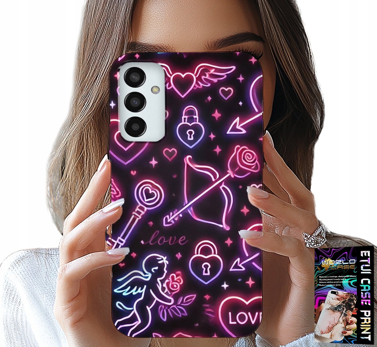 HOESJE VOOR SAMSUNG GALAXY M23 - VALENTIJNSDAGHOESJE, LOOT, CUPID, HARTJES