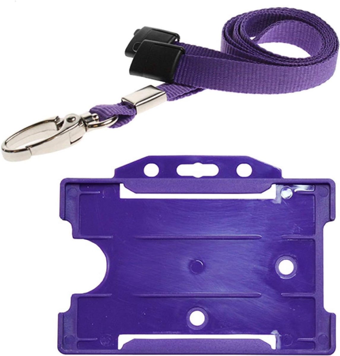 Nekband Kaarthouder - ID Houder - Veilig Identificeren - Met Afscheurclip - 8.8 x 6.5 cm - Paars