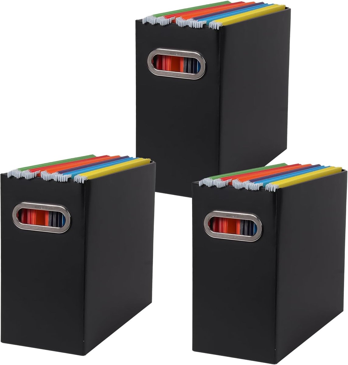 Opvouwbare Opbergdoos - Documenten Organizer - Thuis Kantoor - Met Handvat - 31x13x25 cm - Zwart