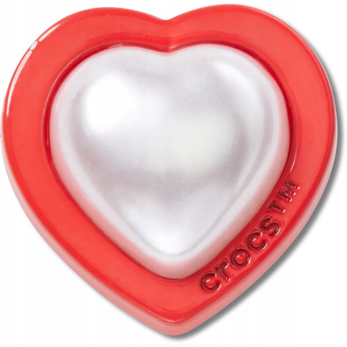 Crocs Jibbitz - Pin voor Schoenen - Rode en Parelkleurige Hart