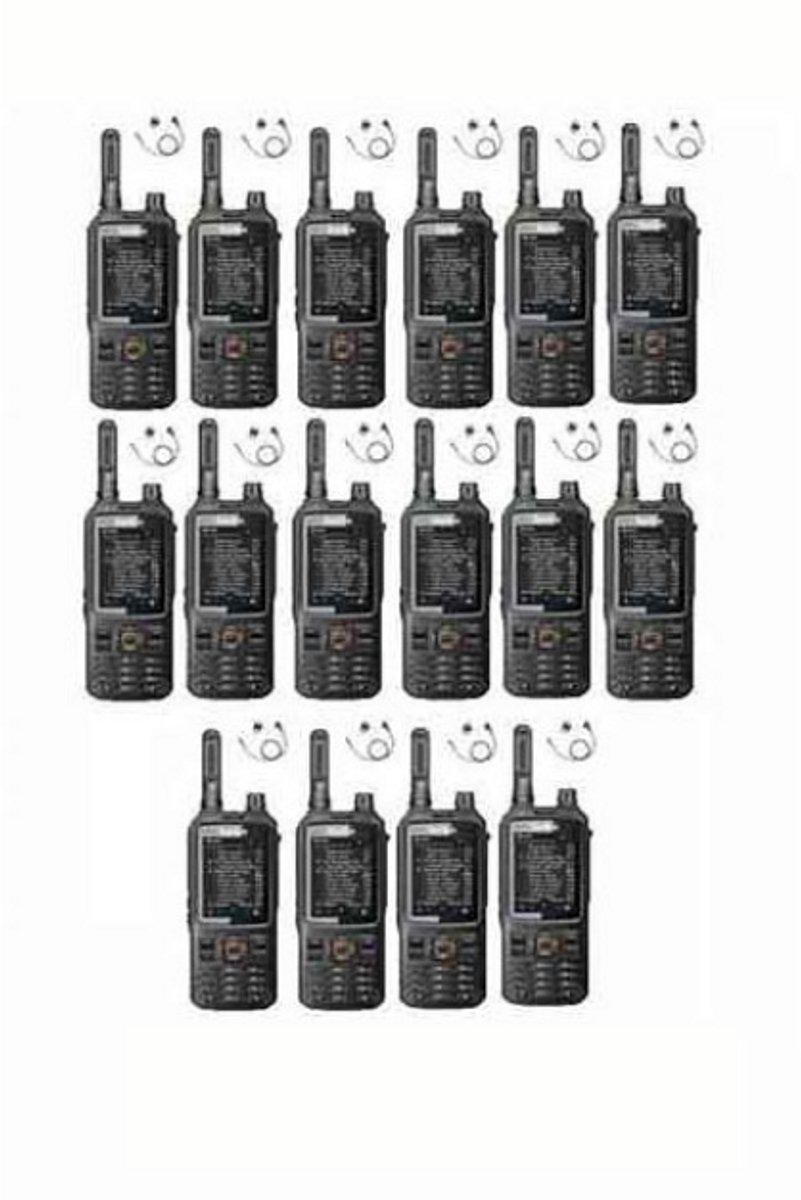 Set van 16 Inrico T320 V2 4G LTE Zello Portofoon, GPS, Wifi met D-shape oortje