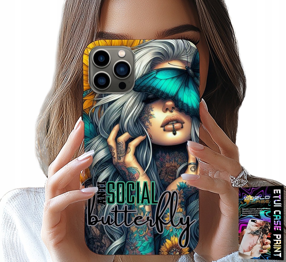HOESJE VOOR IPHONE 11 PRO MAX - ANTI SOCIAL, BUTTERFLY, FEMALE