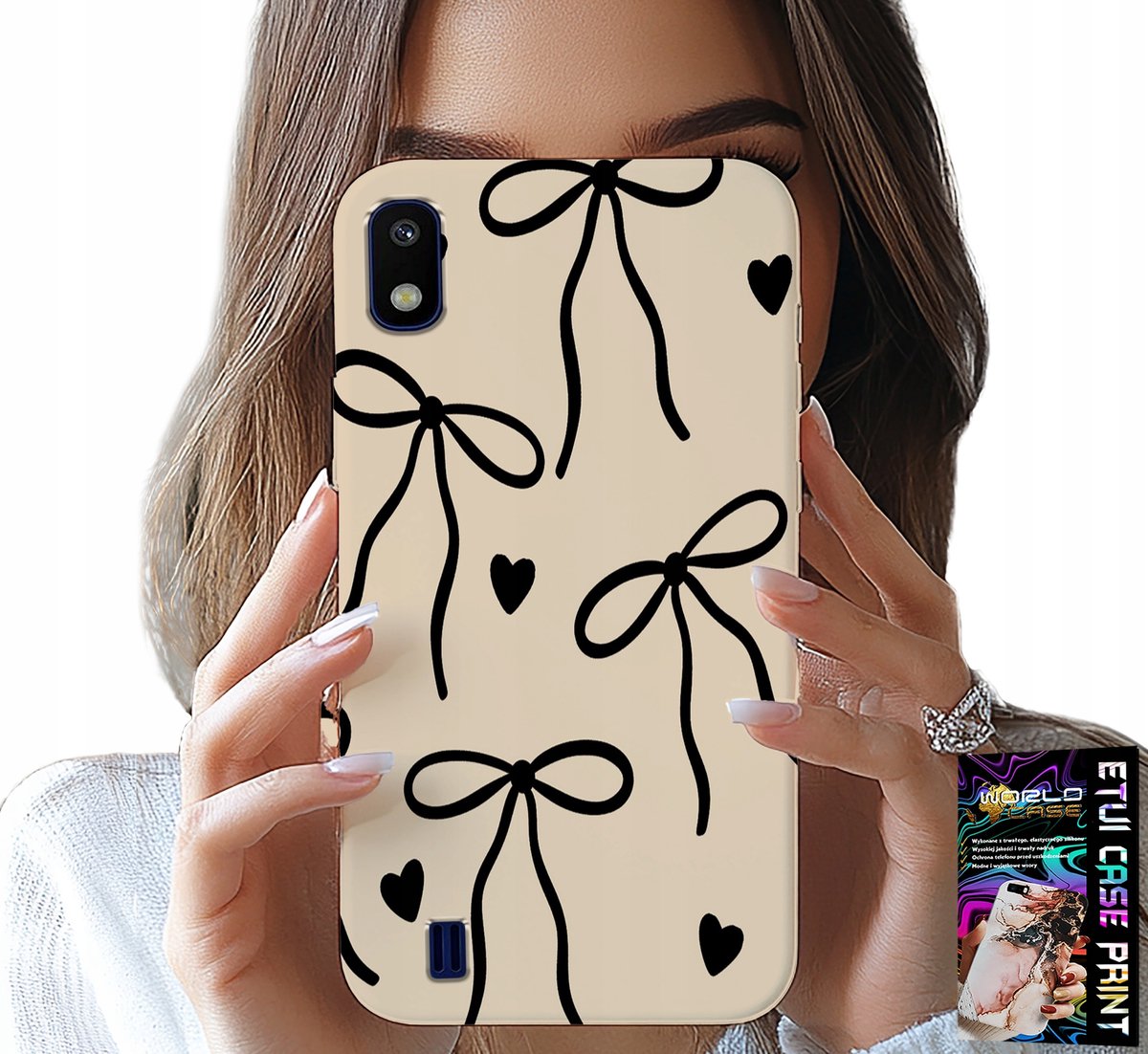HOESJE VOOR SAMSUNG A10 - BEIGE KOMMEN MET STIJLVOLLE PATRONEN