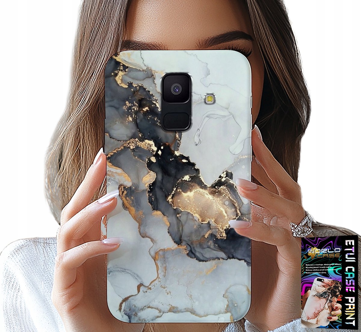 HOESJE VOOR SAMSUNG A6 2018 - ELEGANT MARMERMODIEUS EN VROUWELIJK PATROON