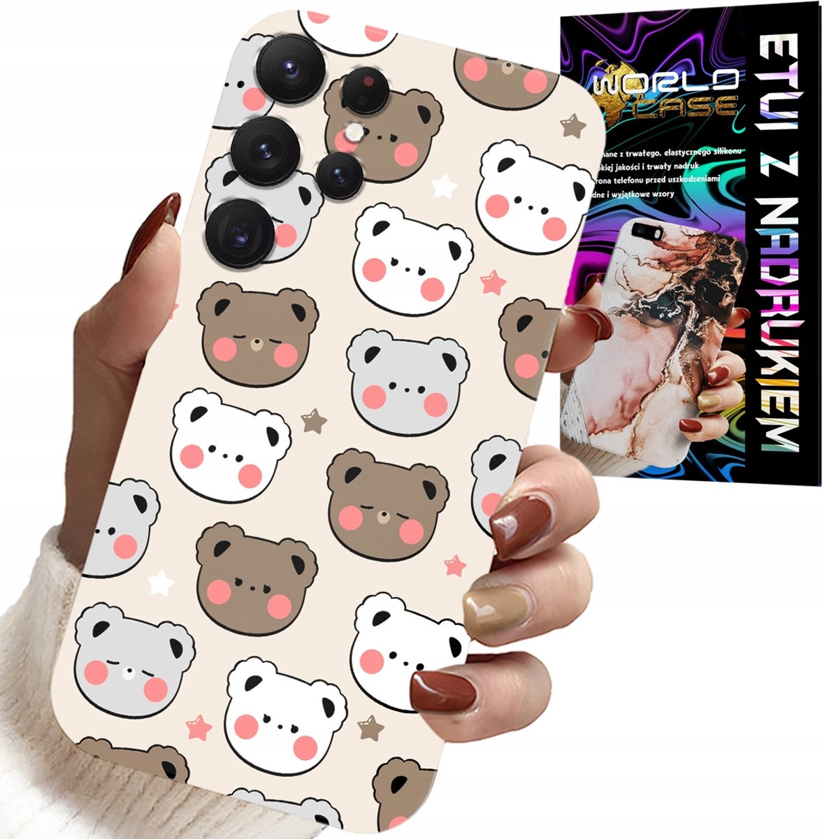 HOESJE VOOR SAMSUNG GALAXY S25 ULTRA - TEDDYBEERPATROON VOOR DE JONGSTE + GLAS