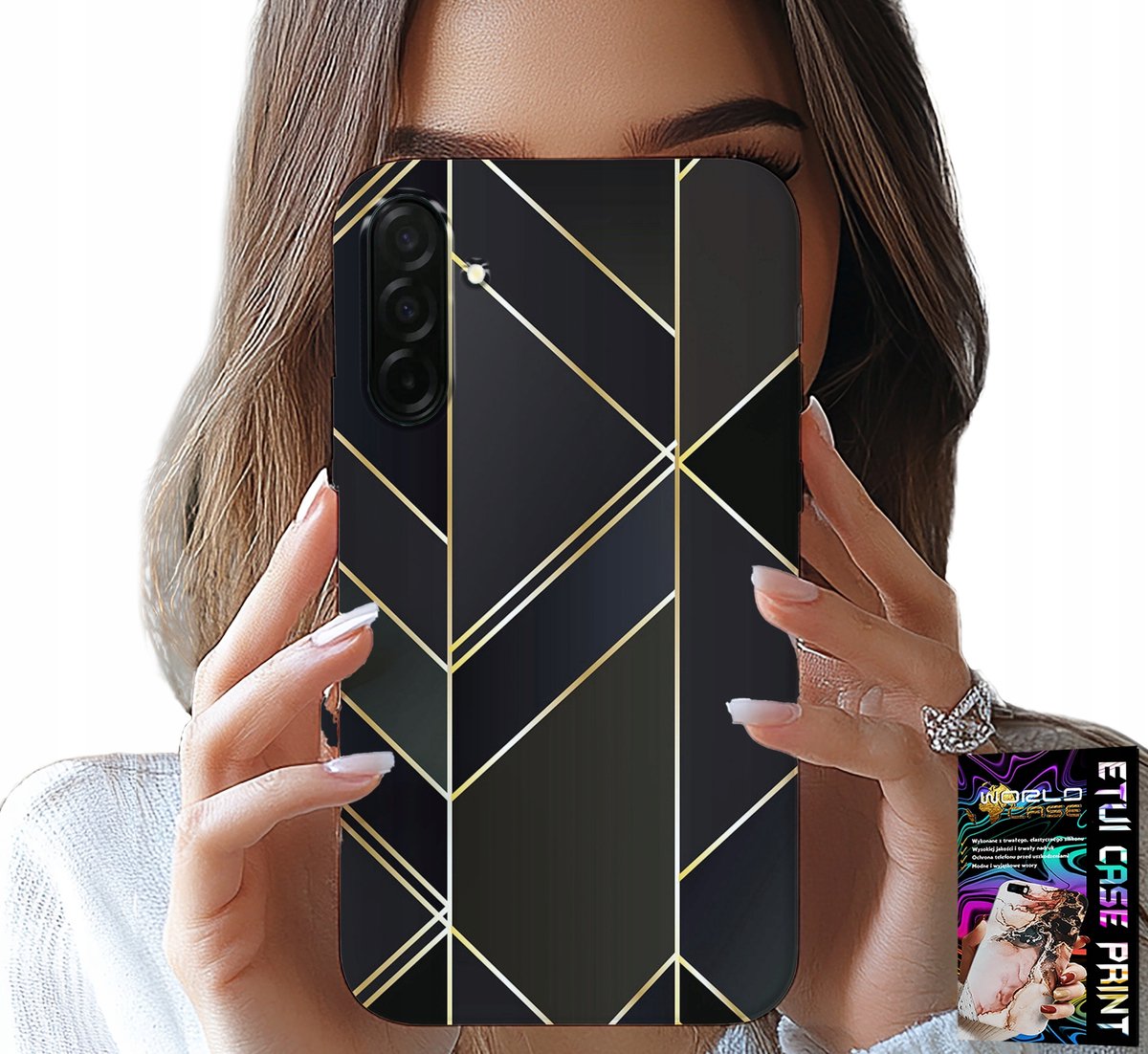 HOESJE VOOR SAMSUNG GALAXY A36 5G - GOUDEN FRAME, ELEGANTE PATRONEN + GLAS