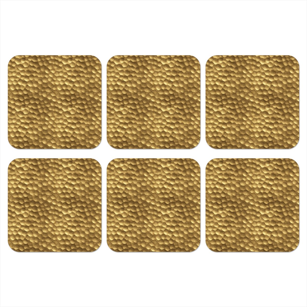Onderzetters voor glazen - Metaal - Dynamisch - Goud - 10x10 cm - Glasonderzetters - 6 stuks