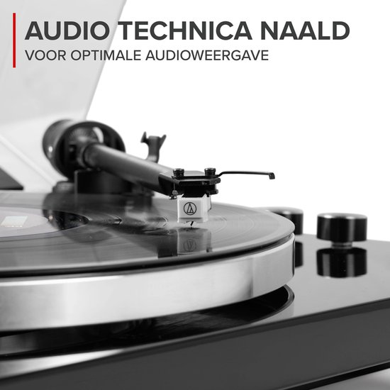Audizio Toledo premium platenspeler HiFi set met 2 boekenplank speakers - Bluetooth - 80W — afbeelding 4
