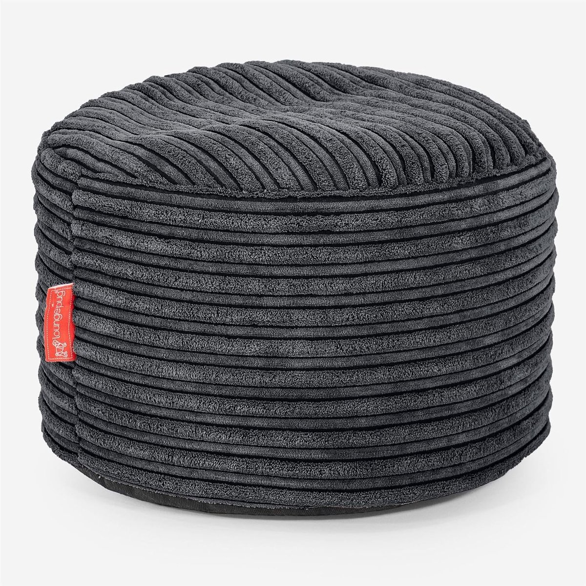 Voetenbank Poef - Zitkruk Hocker - Ontspannen Zitten - Kindveilige Rits - 28x40cm - Antraciet Corduroy