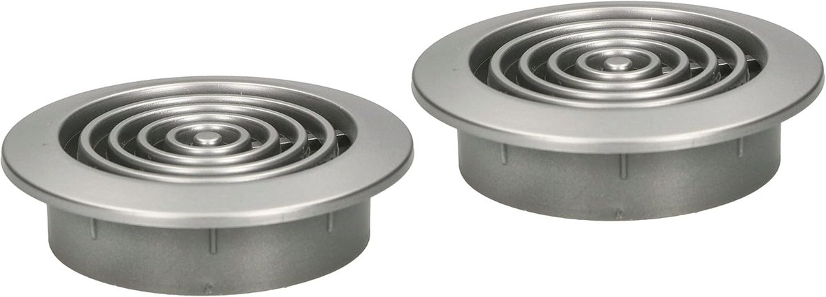Ventilatierooster Rond - Afvoerrooster - Ventilatie - Met Insectenhor - 45 mm Diameter - Zilver Satijn