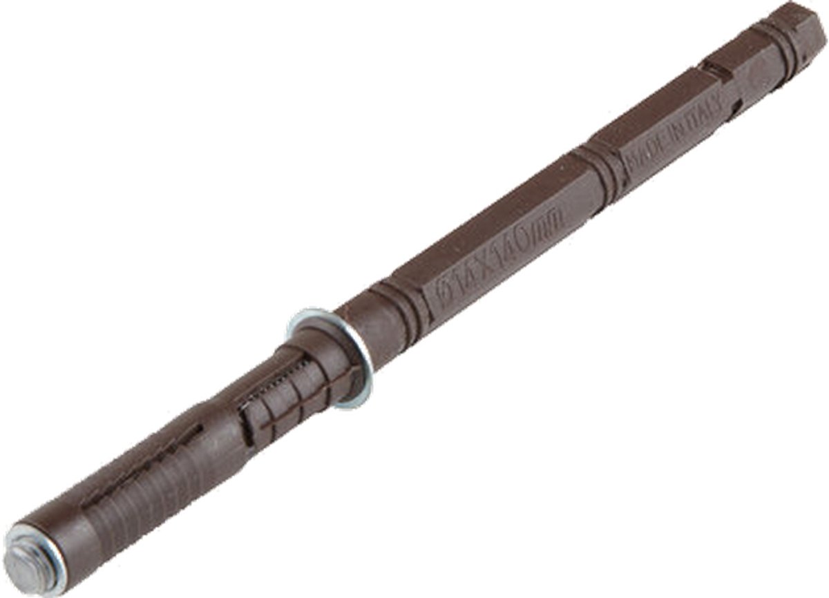 Blinde plankdrager 140 x 14 mm - Italiana Ferramenta - 25 kg draagvermogen - bruin - inclusief plug
