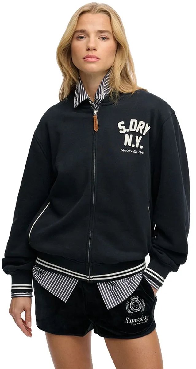 Superdry Country Club Jersey Bomber Dames Hoodies Marineblauw