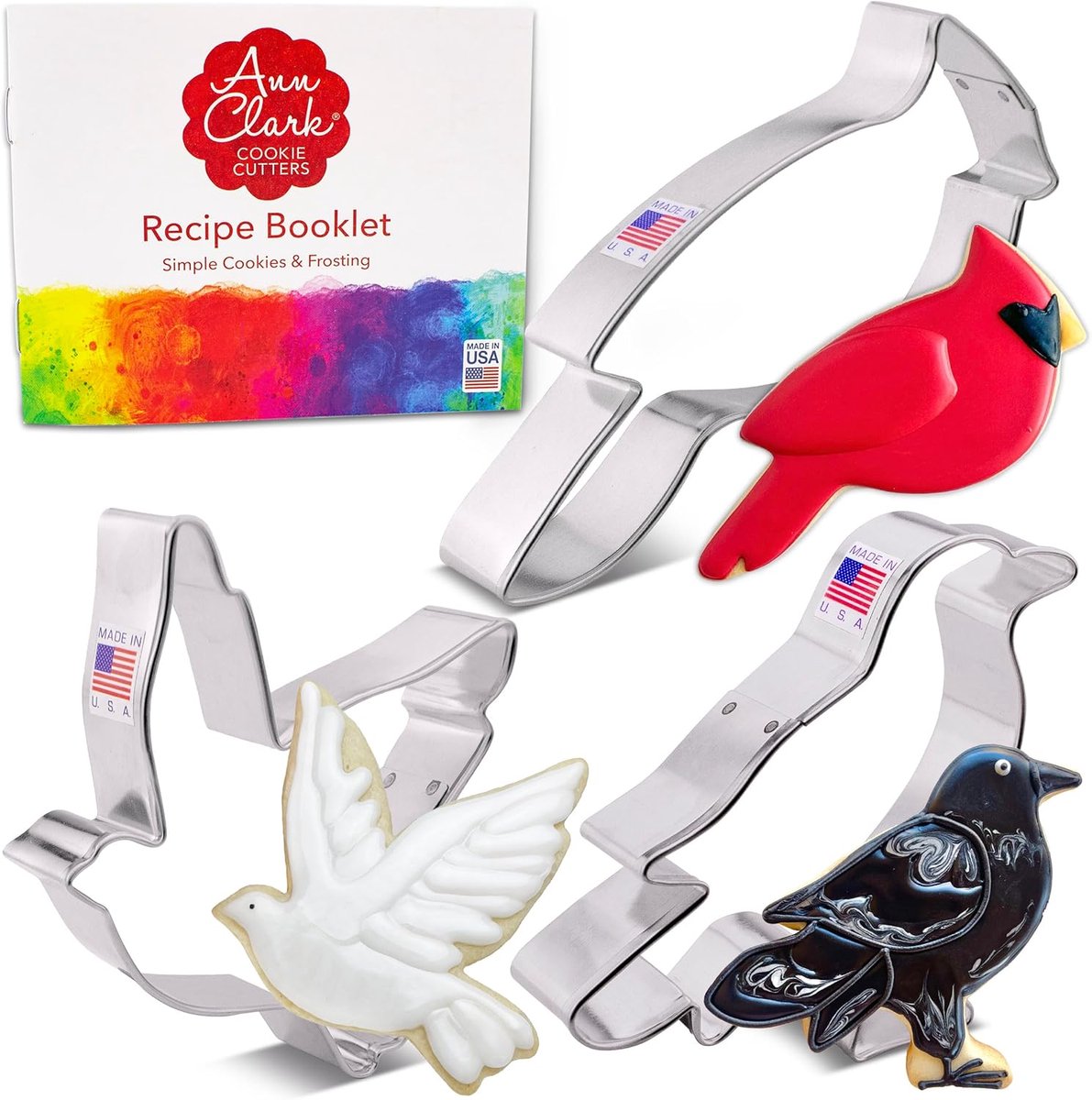 Koekjessnijders Vogel Set - Bakvormen Dier - Koekjes Bakken - 3-delige Set - Zilver