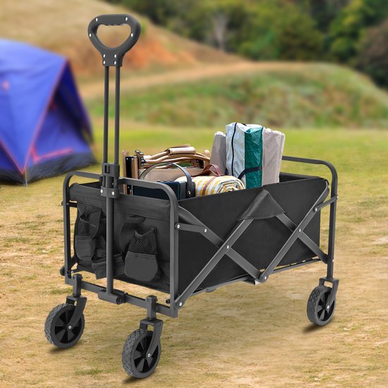 Strandkar Opvouwbare Bolderkar - Handwagen Strandwagen - Tot 80kg - Voor Camping Winkelen - Opvouwbare Trolly van Merkloos — afbeelding 4