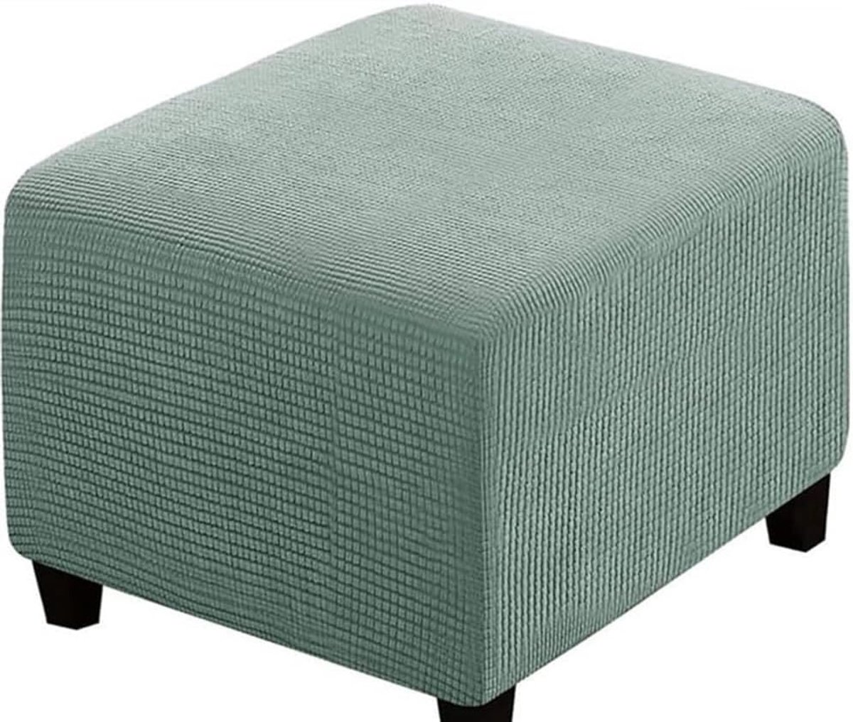 Voetenbankhoes Vierkant - Poef Beschermer - Meubels Beschermen - Rekbaar Corduroy Materiaal - 70x70 cm - Pea green
