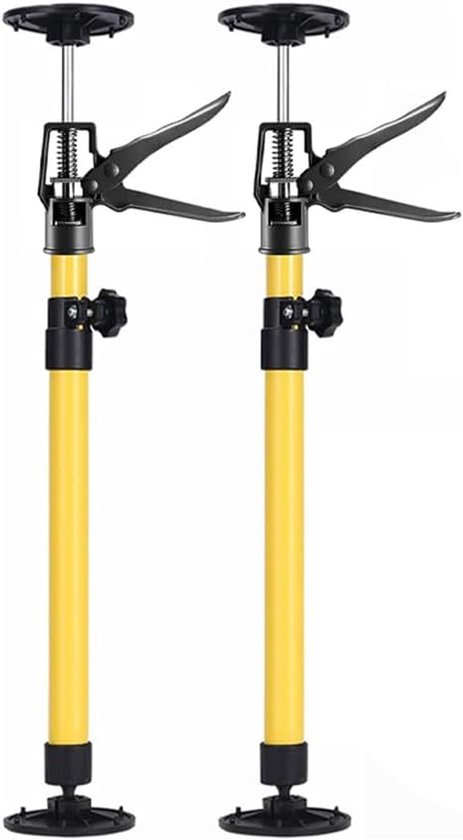 Telescopische steunstangen set 30-59 cm, verstelbare hulppalen voor gipsplaten, 40 kg draagvermogen, geel (2 stuks)