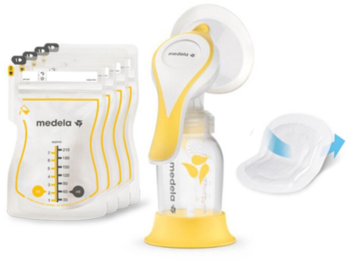 Medela Harmony Essentials Pack - Enkele Handkolf Set - Inclusief Medela Bewaarzakjes & Medela Ultra-Ademende Zoogkompressen thumbnail 2