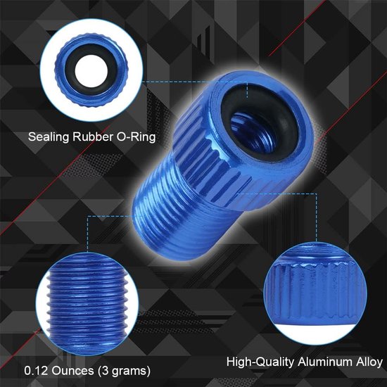 Ventiel Adapters - Presta Schrader - Fietspomp Gebruik - Koperen Materiaal - 3 Stuks - Donkerblauw — afbeelding 2
