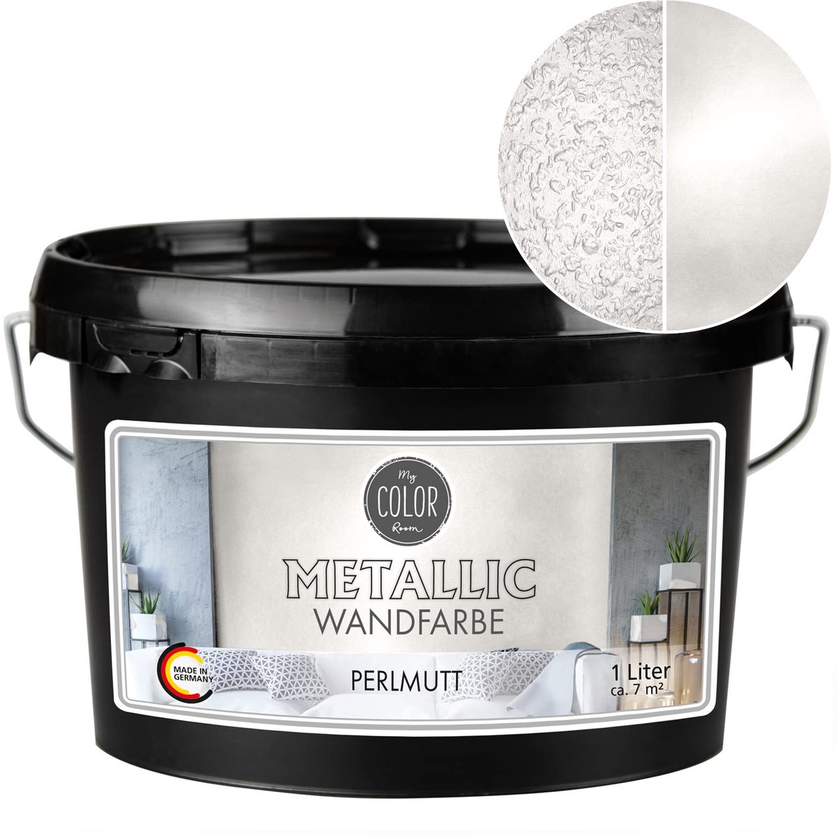 My Color Room Metallic Muurverf - Hoogglans Afwerking - Waterbasis - Terpentine vrij - Parelmoer - 1 Liter