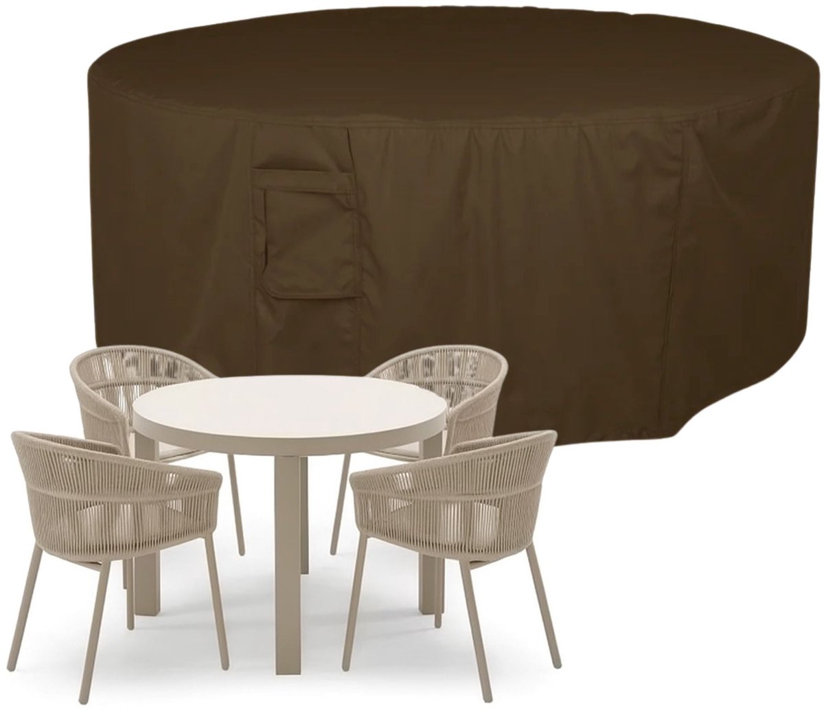 Tuinsethoes rond 600D Luxe Donker Bruin - ø155 x 85