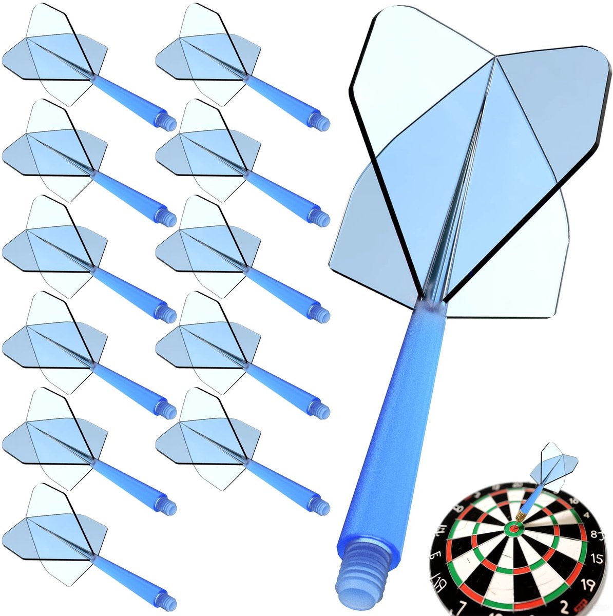 Dartflights met Shafts - Universeel en Duurzaam - 12 Stuks