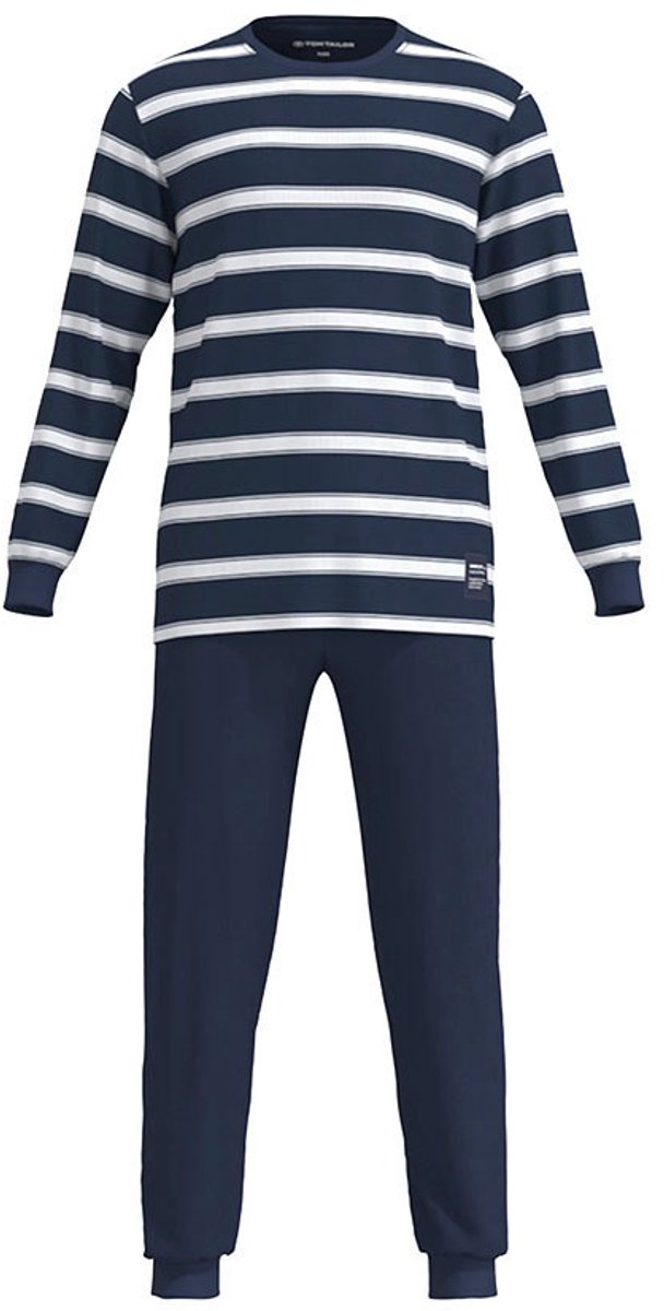 TOM TAILOR - pyjamaset lang stripes blauw & wit
