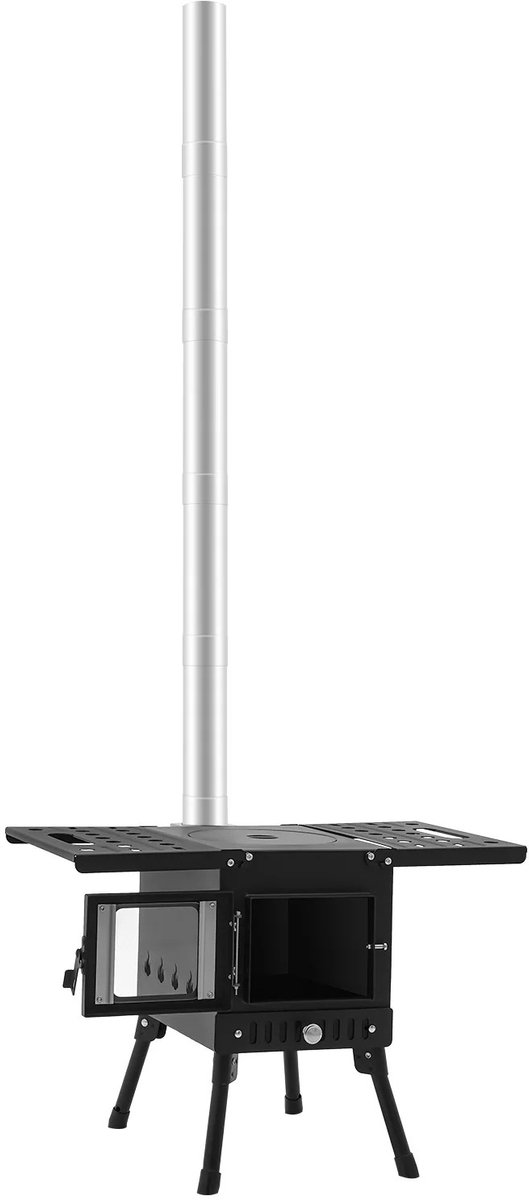 Linkforu - Inklapbare Campinghoutkachel - Buitenhaard - Houtkachel - BBQ - Grillen - Koken - Verwarmen - Camping - Balkon - Tuin - Incl. Handschoenen - Verstelbaar in Hoogte 36-56 cm - Breedte 55 cm van Merkloos — afbeelding 4