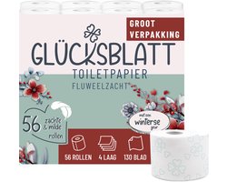Glücksblatt Vanilla Toiletpapier 4-laags 56 Rollen x 130 Vellen - Fluweelzacht Comfort met…