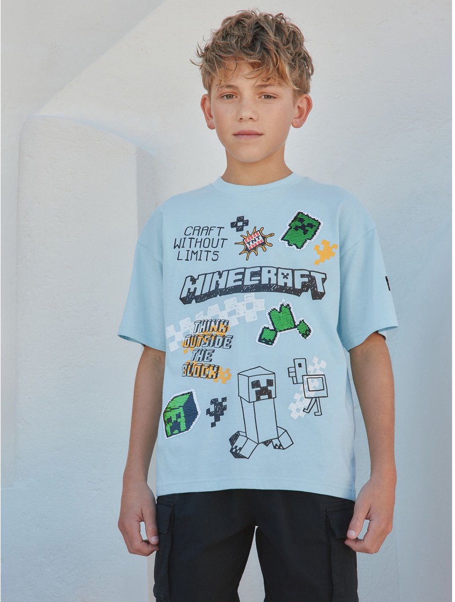 Next - Jongens - Minecraft T-shirt - Blauw