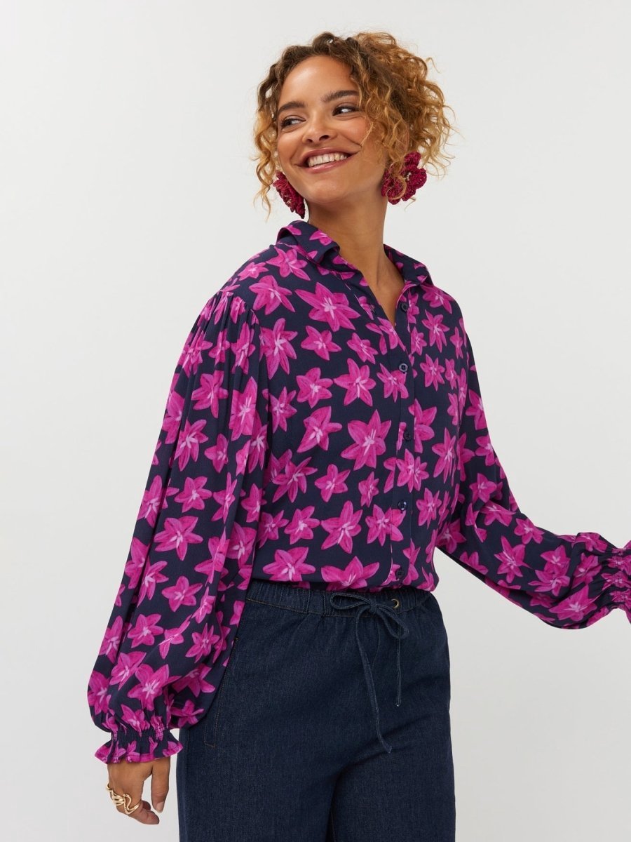 Ydence Blouse Alyssa Dames - Jurken - Donkerblauw - Maat XS