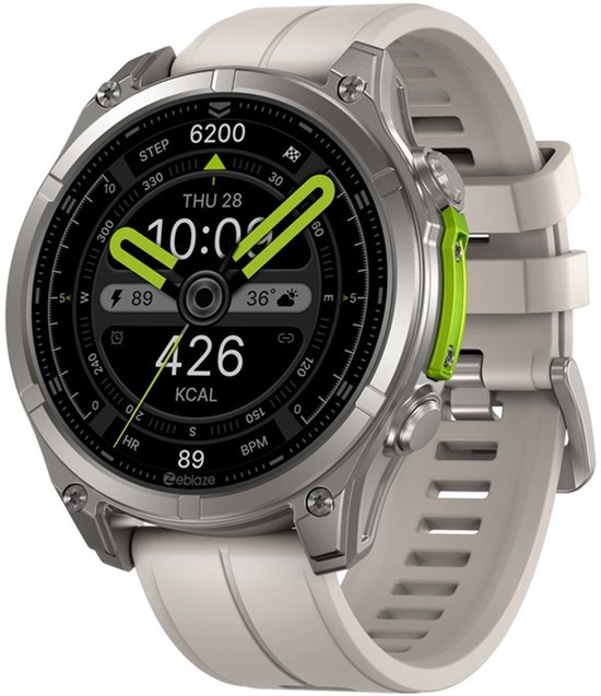 Zeblaze GPS Smartwatch - Sporthorloge - Stappenteller - Slaapmonitor - Belfunctie - LED Zaklamp - Multisport - 5ATM - Hartslag/Slaapmeter/SpO2 - IOS & Android - Woestijngrijs
