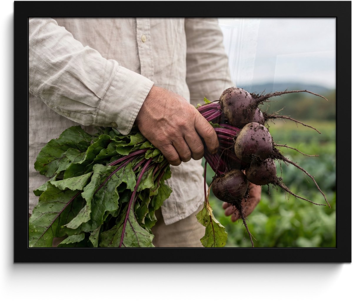 FrameYourWall Poster in lijst - Fotolijst 40x30 cm - Posters - Bieten - Vers - Moestuin - Posterlijst zwart - Decoratie - Wanddecoratie woonkamer - Muurdecoratie slaapkamer