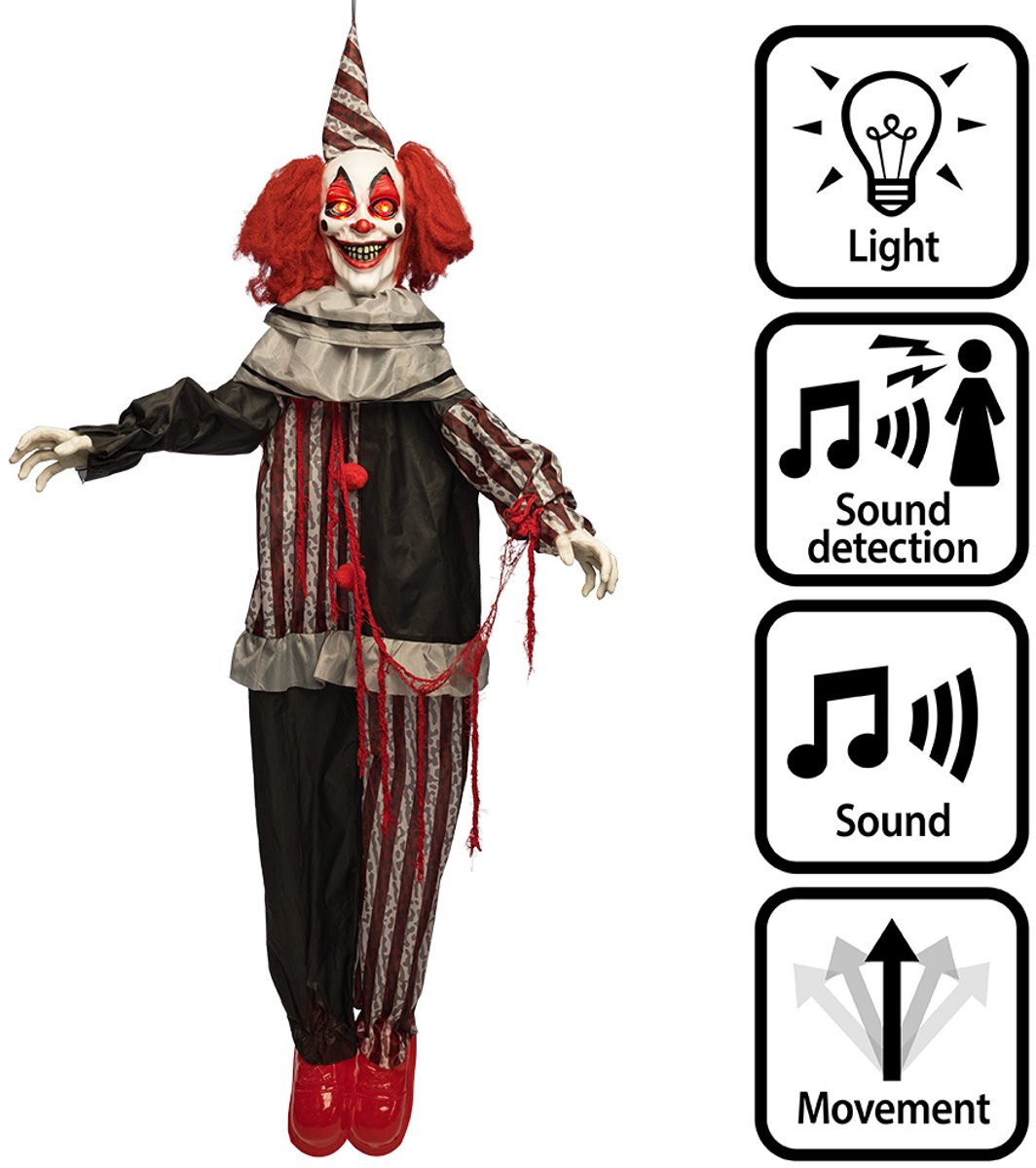 Boland - Decoratie Clown Mad giggles - Horror - Licht, Geluid & Beweging - Geluidsensor - Spookhuis - Trick or Treat