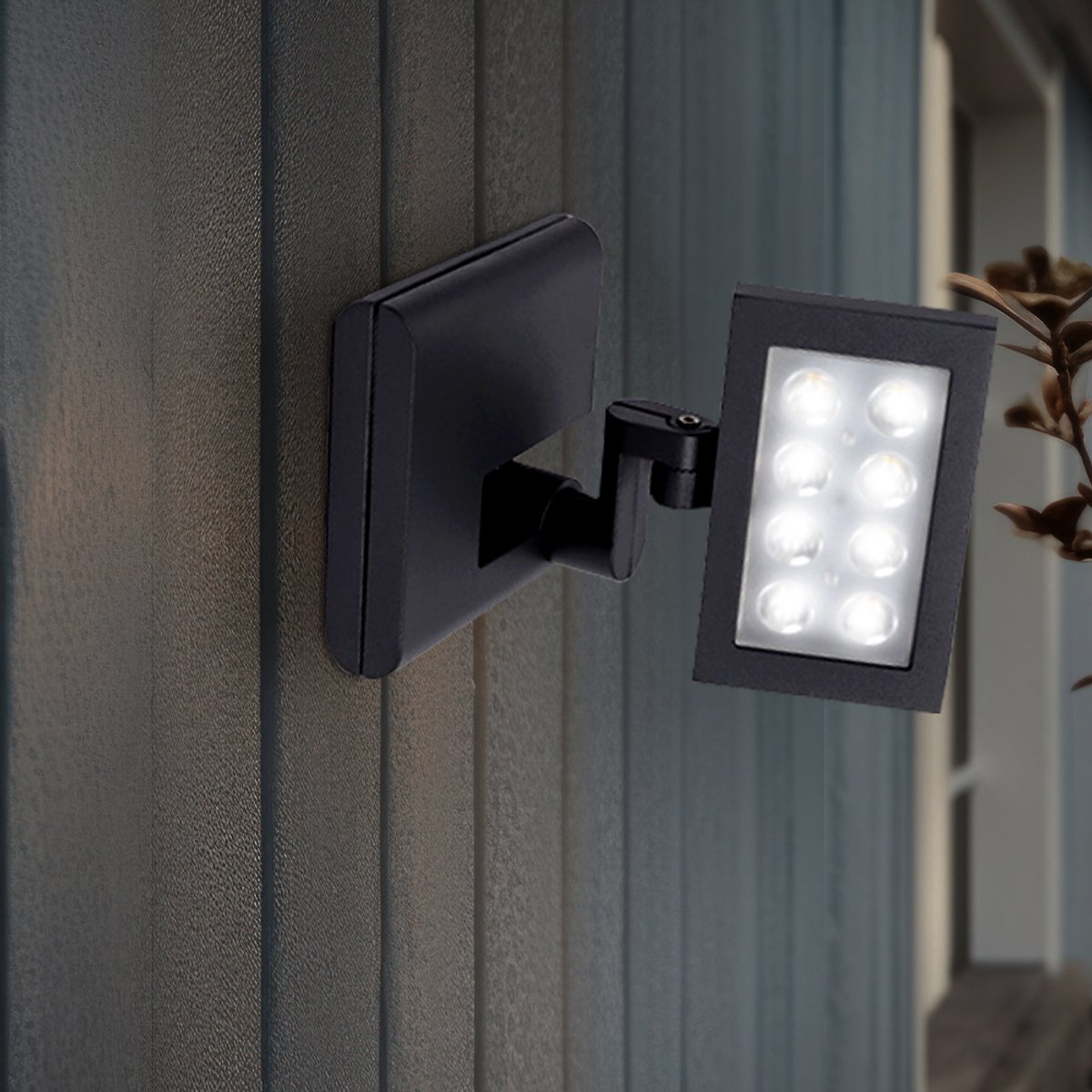 Lutec Buitenwandlamp antraciet LED wandlamp voordeurlamp gevellamp aluminium, spot beweegbaar, 8W 1135lm neutraal wit, BxH 15,8 x 19,5 cm
