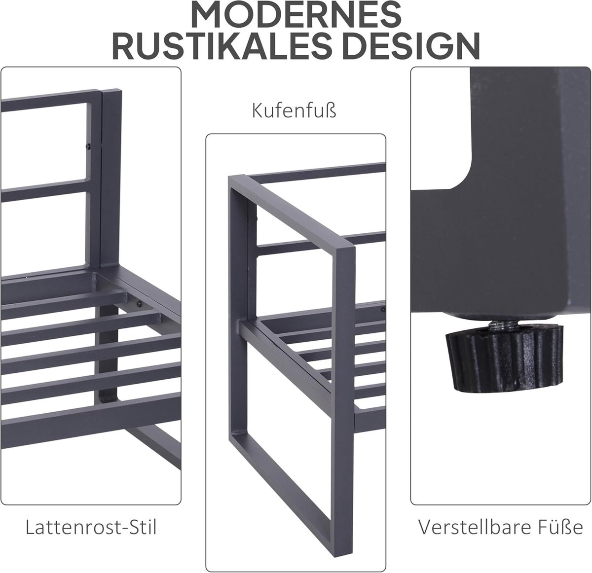 Tuinloungeset Bellavero 6-delig – Outdoor Tuinmeubelen 4-5 Personen, Hoekbank + 4 Stoelen + Salontafel, Aluminium + Polyester + Geharde Glas, Modern & Weerbestendig, Grijs