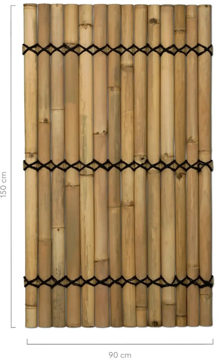 Masters of Bamboo® Bamboe Schutting Halfrond - 90 x 150 cm - Naturel - Tuinscherm / Bamboe scherm
