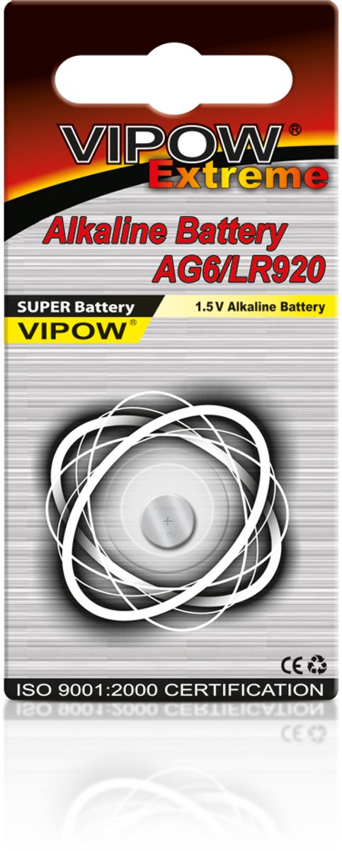 VIPOW Extreme Serie - Alkaline Knoopcelbatterij - AG6 LR69 - Verbeterde Prestaties - Mangan Ring Technologie