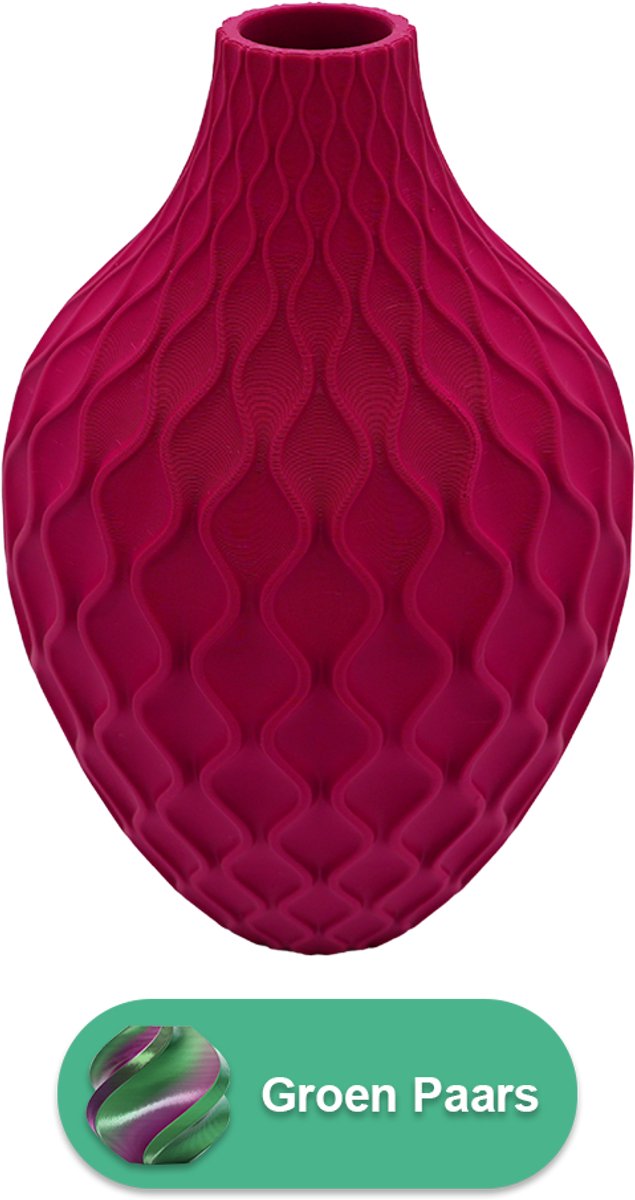Lovora Ophira moderne vaas – Decoratieve vaas - Groen / Paars - 3d geprinte vaas – geschikt voor droogbloemen - 25CM