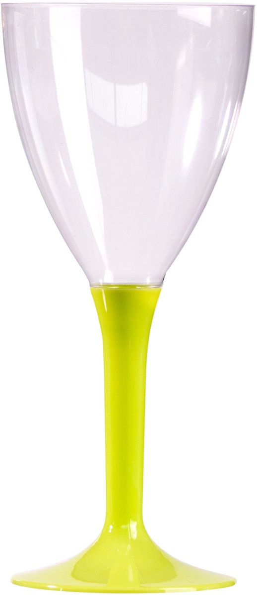 ISAP FRANCE - 10 wijnglazen met anijsgroene voet 160 ml voor neonfeest