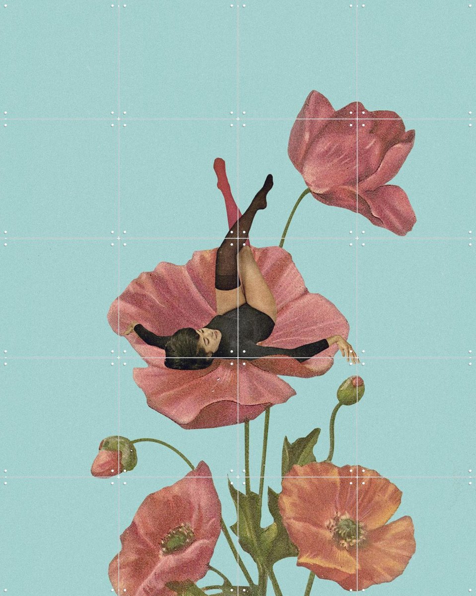 IXXI Colorful Dreamer, Maarten Léon - 80 x 100 cm - Gratis ophangtool - Grote wanddecoratie en posters - Illustraties, Kleurrijk, Vintage, Pop art,