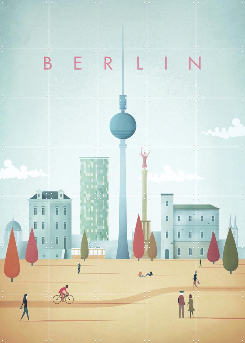 IXXI Berlin, Henry Rivers - 100 x 140 cm - Gratis ophangtool - Grote wanddecoratie en posters - Kleurrijk, Illustraties, Mancave