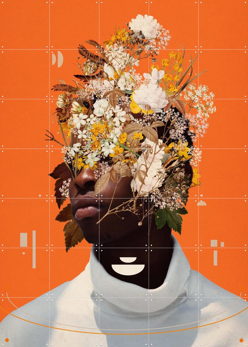 IXXI Please Shine in me, Frank Moth - 100 x 140 cm - Gratis ophangtool - Grote wanddecoratie en posters - Kleurrijk, Bloemen