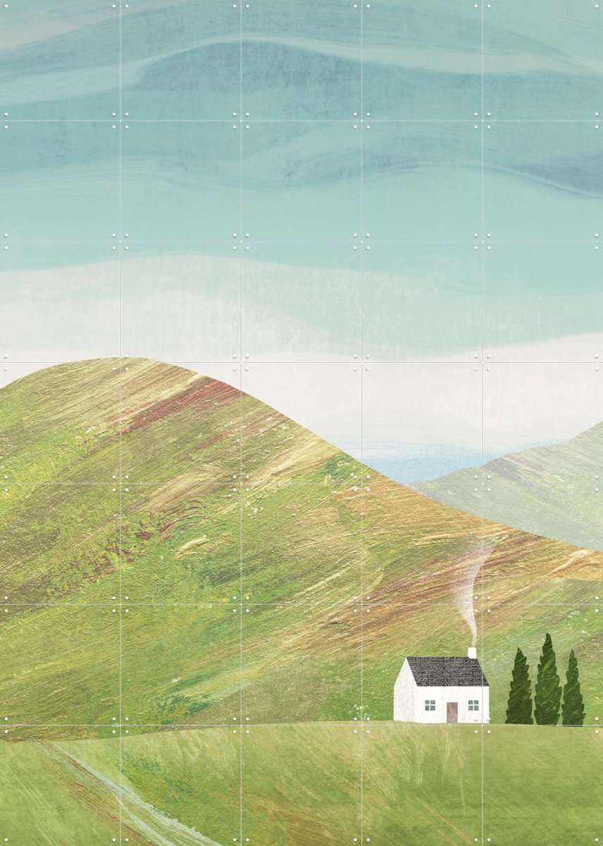 IXXI Under the Hill, Henry Rivers - 100 x 140 cm - Gratis ophangtool - Grote wanddecoratie en posters - Minimalisme, Illustraties, Slaapkamer