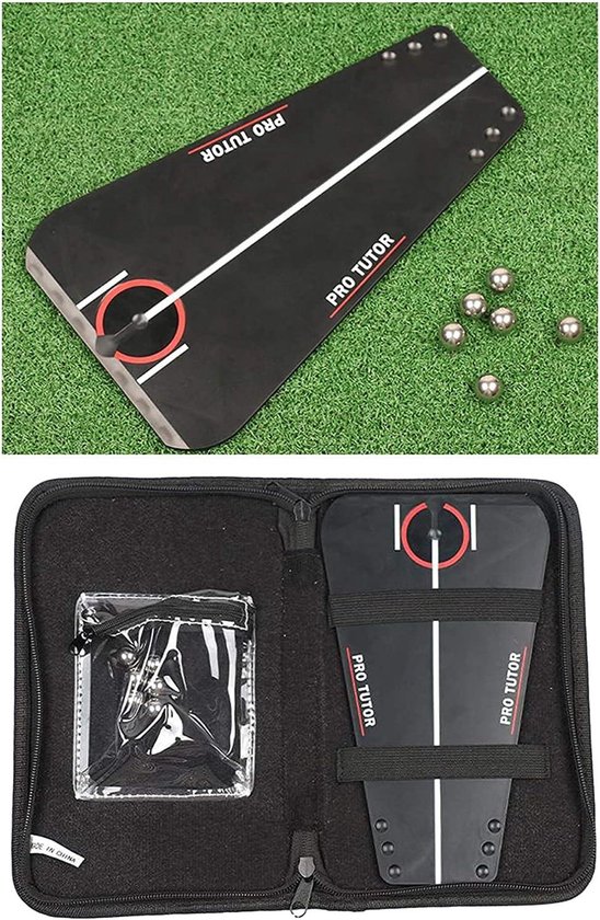 Golfputtingtrainer - Uitlijning - Binnen en buiten - Trainingshulpmiddel - Stevig, duurzaam oefenapparaat voor putting - Geschikt voor golf - Zwart - 13 x 6,5 x 22 cm van Merkloos — afbeelding 3