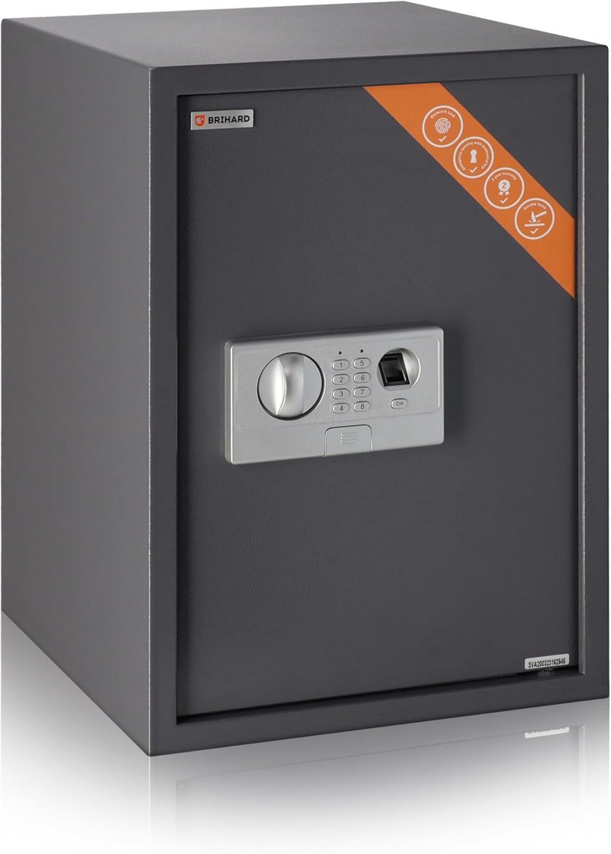 Extra Grote Kluis met Vingerafdrukscanner en Digitaal Slot - Thuiskantoorkluis 50x35x36cm
